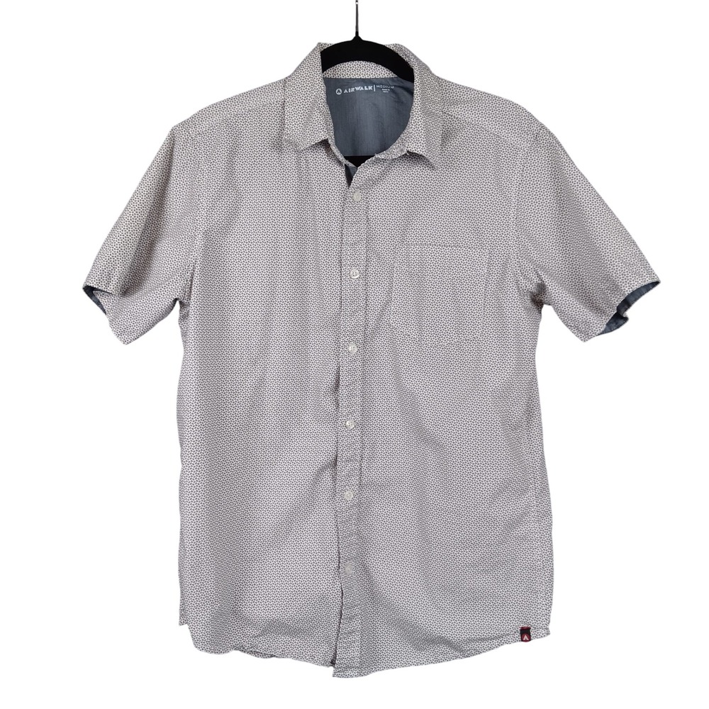 Airwalk Men's Medium‎ Short Sleeve Button Up Shirt Triangle Print Casual